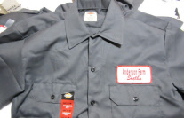 Dickies Mens Work Shirt Personalized Embroidered Name Patch Black S-2XL 